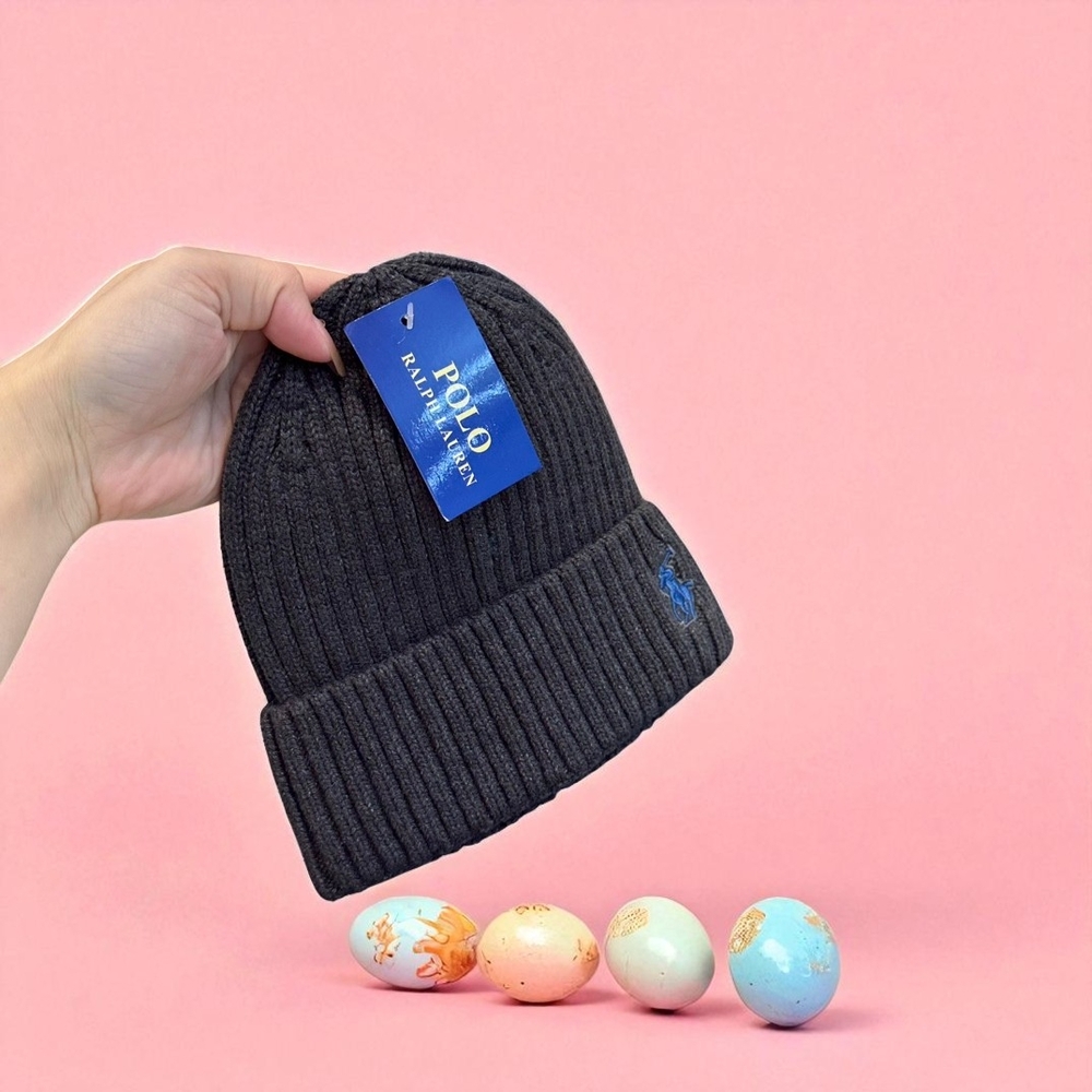 Polo by Ralph Lauren Dark Gray Knit Beanie